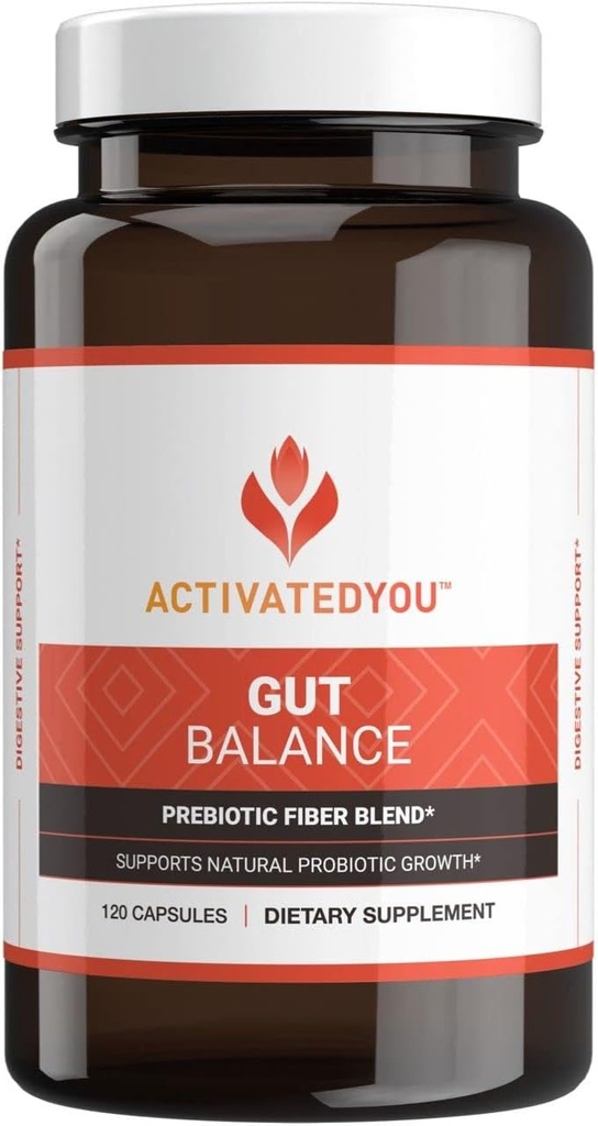 ACTIVATEDYOU Gut Balance Prebiyotik Fiber Mix- Regulate & Support Digestive Health & Support Sustained Energy, Men and Women's Prebiyotiks for Gut Health - (120 Capsules)