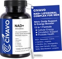 NAD+ Erkekler için 1000 mg, NAD+ Resveratrol, CoQ10, L-Citrulline & Maca Root – Hücre Enerji, Sağlıklı Ağlama Desteği, Antioksit, Nitrik Oksit Prostate Health for Men – 60 Capsules