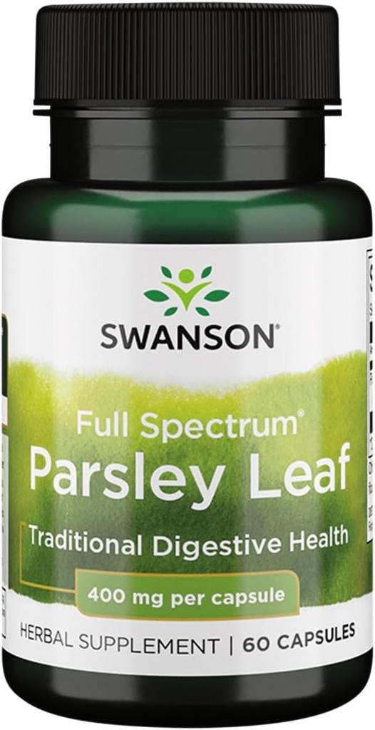 Swanson Full-Spectrum Parsley Leaf Extract - βοτανικό συμπλήρωμα που προωθεί την Digestive Health - Φυσική Φόρμουλα που υποστηρίζει GI Tract Health - (60 κάψουλες, 400mg το καθένα)