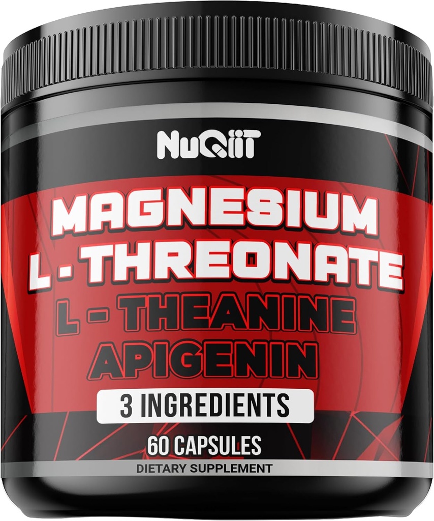 Magnezyum L-Threonate, L-Theanine, Apigenin Supplement - 60 Capsules - Concentration, Comfortable Mind & Brain Health - 10% Elemental Magnezyum