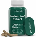 LongLifeNutri Mullein Leaf 1500 mg 10:1 Extract - 200 Vegetarian Capsules, Organik Mullein Leaf Toz, Respiratory Care için Herbal Supplement, 2Month Supply, Non-GMO, GMP sertifikalı, ABD'de Yapıldı