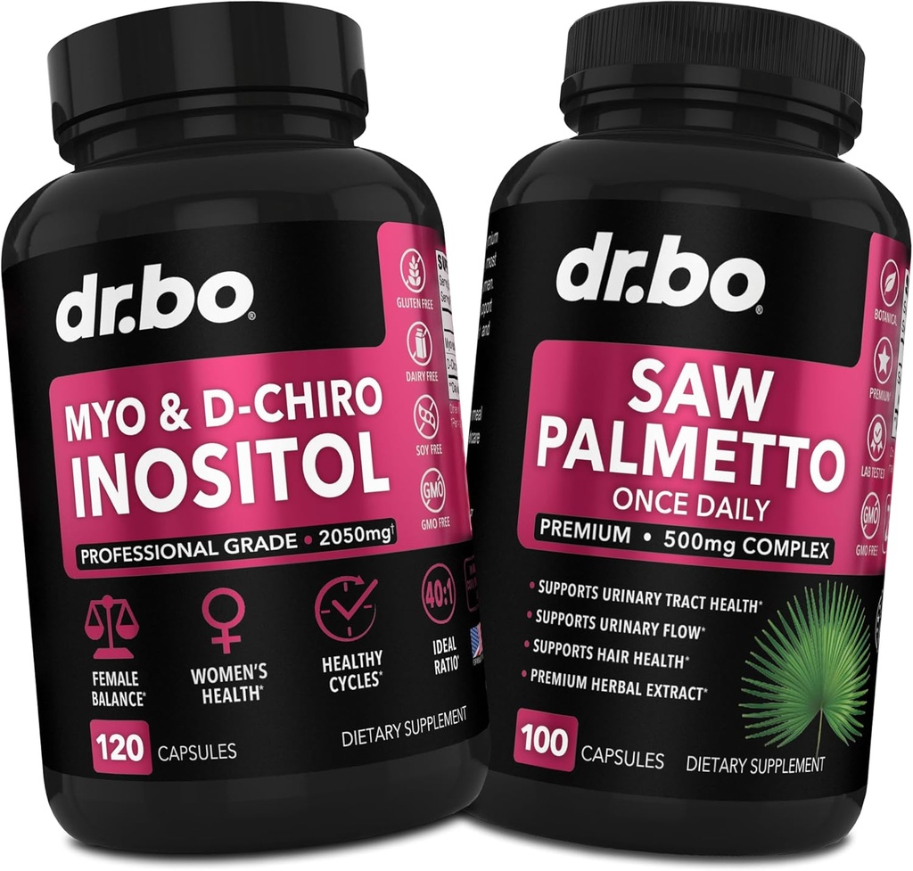 Myo-Inositol & D-Chiro Inositol Saw Palmetto - 40:1 Ratio Hormone Balance for Women - Saw Palmetto for Women Hair Loss - Συμπληρώματα για την υποστήριξη εμμηνορρυσιακό κύκλο & υποστήριξη γυναικεία υγεία