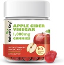 Nature's Key Apple Cider Vinegar Gummies -1000 mg 60 Kont, Kilo kaybı, Digestion, Natural Detox & Cleanse | Vegan, Non-GMO, Gluten Free| with Folic Acid Vitamin B6 B12 Beetroot Pomegranate