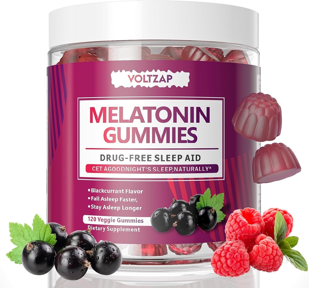 Melatonin Gummies: Erkekler ve Kadınlar için Uyku Tamamları, 60 Gummies, Natural Sleep Aid, 10 mg of Melatonin Per Gummy Supplement, Blackcurrant Flavor
