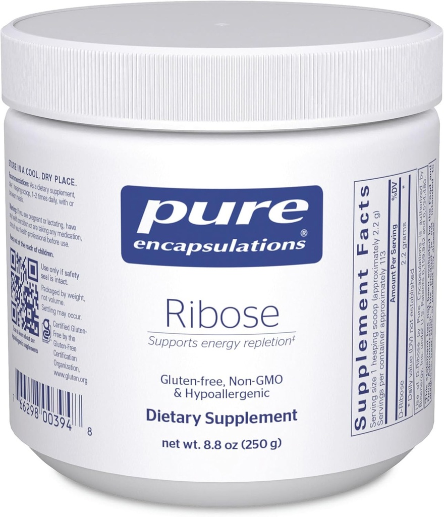 Saf Encapsulations Ribose | Hipoallergenic Supplement with Rapid Energy Repletion for Intense Egzersiz | 8.8 Ounces
