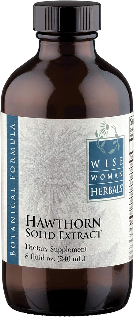 Wise Woman Herbals Hawthorn Berry Solid Extract 4:1, Alcohol-free Extra Strength, Προωθεί υγιή κυκλοφορία, Αντιοξειδωτική προστασία, βοτανική καρδιοαγγειακή υποστήριξη, 8 Fl Oz