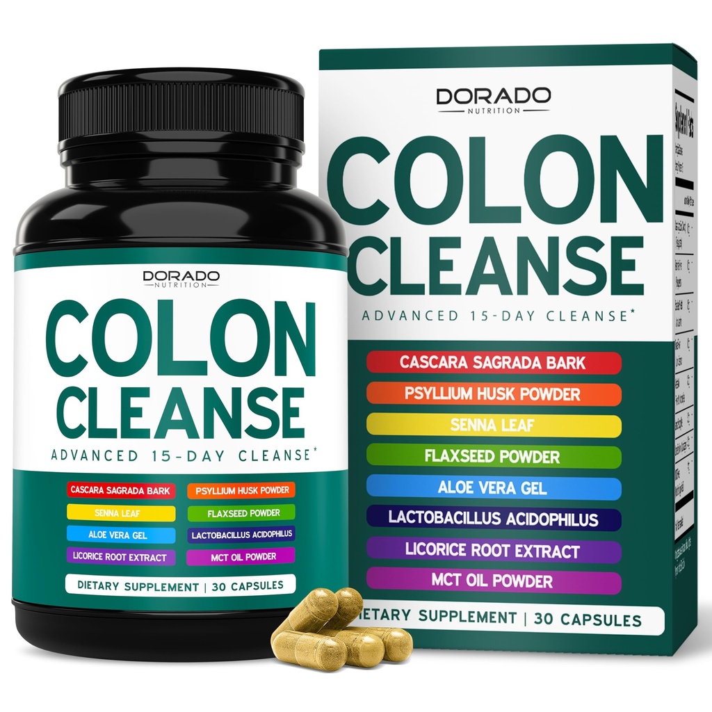 Colon Cleanse & Detox 15 Gün Gut Cleanse (30 Kont) Intestinal Cleanse Pills & Probiyotik For Stomach Bloating - Third Party Tested, Vegan, Non-GMO - Made in USA