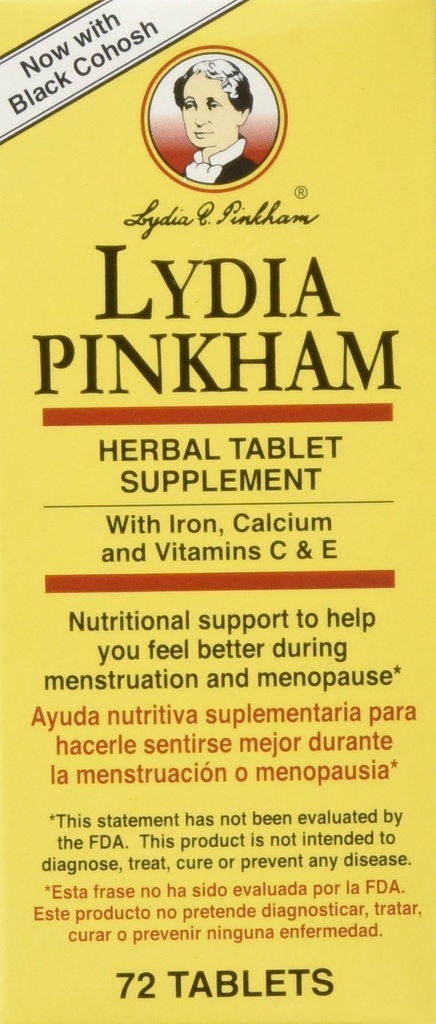 Lydia Pinkham Herbal Supplement Tabletleri Menstruation and Menopause Support, 72 Count