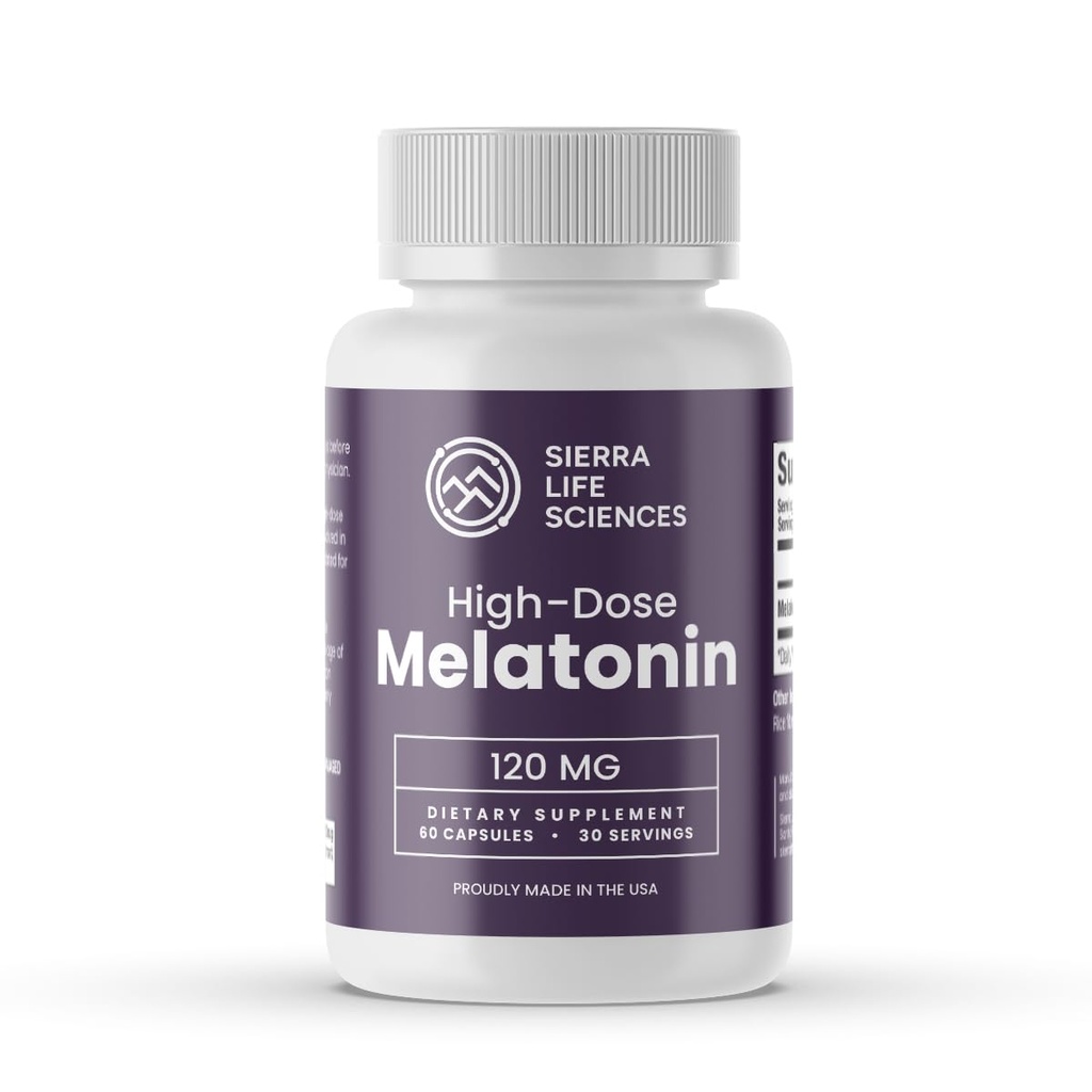 120 mg Yüksek Dosage Melatonin Max in Easy-to-Swallow Capsules - 30 Hizmet