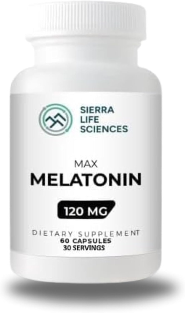 120 mg Yüksek Dosage Melatonin Max in Easy-to-Swallow Capsules - 30 Hizmet