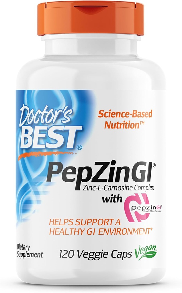 Doktor'un BEST Digestive Enzymes Non-GMO 90 Veggie Caps & PepZin GI çinko-L-Carnosine Kompleksi 120 Veggie Caps