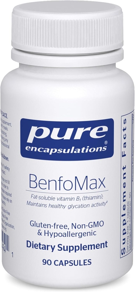 Pure Encapsulations Benfotimin - 200 mg Benfotimin - B1 Thiamin Supplement - Kalp ve Metabolism Health - Vegan & Non-GMO - 90 Capsules