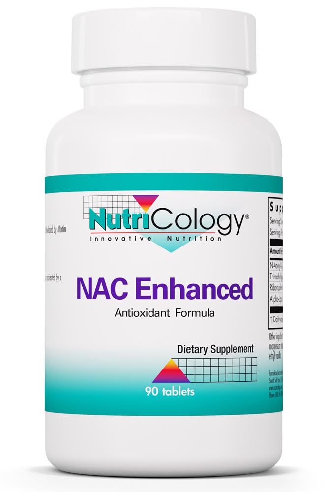 Nutricology NAC Enhanced Supplement - N-Acetyl-L-Cysteine, Glutathion Precursor, Υποστηρίζει την Ανοσολογική λειτουργία, Mucus Cleanance - 90 Count