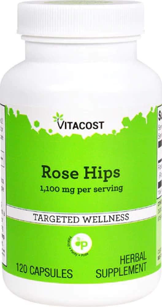Vitacost Rose Hips - hizmet başına 1,100 mg