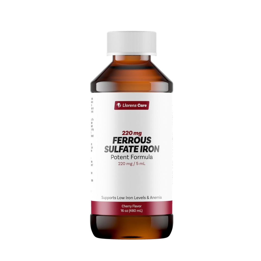 Llorens Care tarafından Yetişkinler için Ferrous Sulfate Liquid Iron Supplement - Anemi ve Iron Deficiency için 5 ml Iron Complex Supplement. Enerji Seviyelerini artırmak