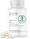 Pure TheraPro Rx Bio Boron, 30 mg/Capsule, 90 Capsules, Bororganik Glycine Boron Supplements for Men & Women, Vegan Mineral Supplements for Bones, Cardiovascular Function & Immunity Support Support