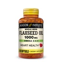 MASON NATURAL Flaxseed Oil 1000 mg - Omega 3-6-9 Kalp Sağlığı için Yumuşak Kadın - Soğuk Havali - Tüm Herb Supplement - Gluten-Free, Non-GMO, 100 Softgels