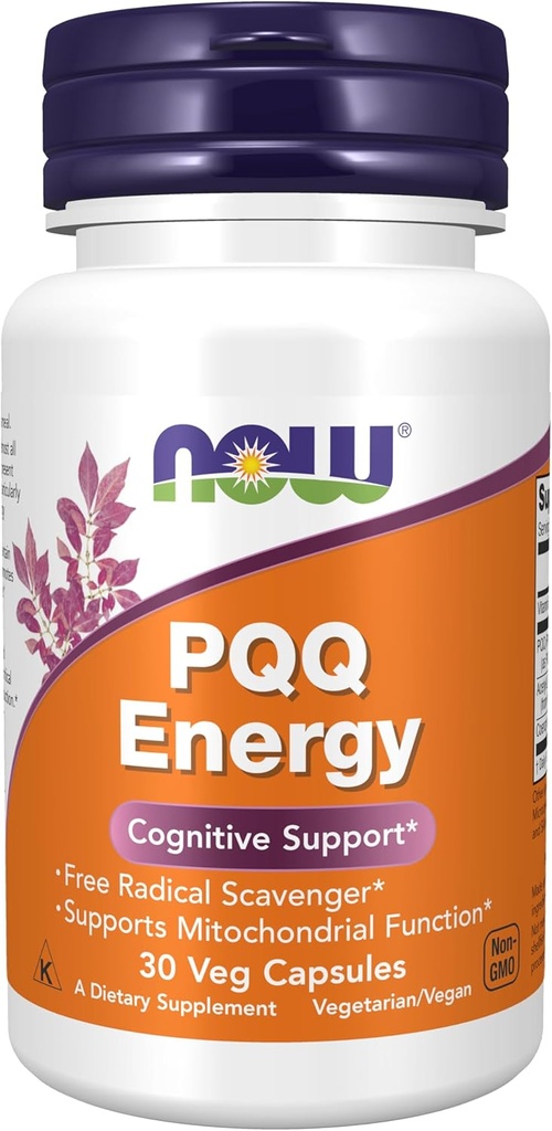 NOW Foods Συμπληρώματα, PQQ Energy, Free Radical Scavenger*, Γνωστική Υποστήριξη*, 30 Κάψουλες Veg