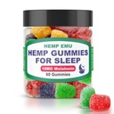 Hemp Emu Hemp Gummies for Sleep - Fall Asleep Faster, Stay Asleep Longer - 10mg Melatonin + Premium Hemp Extract, 2 Gummies Per Serving - 60 Count Fruit Flavored Gummies