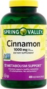 Spring Valley Cinnamon Diyeter Supplement, 1000 mg, 400 Vegetarian Capsules - Metabolism Desteği. Style içerir.