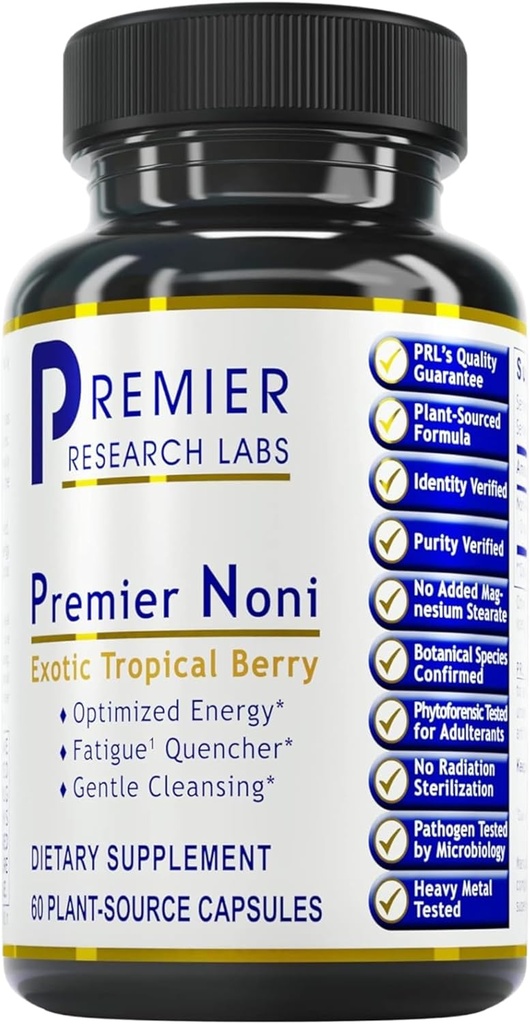 Premier Research Labs Premier Noni - Organik Noni Capsules, Noni Meyve Toz Pills, Gut Health, Energy & Immune Health Support - 60 Vegetarian Capsules