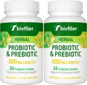 Kadınlar için probiyotikler 300 milyar CFU, 24 Strains Probiyotik+15 Organik Herbs Prebiyotikler, Pre and Probiyotikler, Digestive Health, Immune & Gut, Diarrhea, Bloating, Vegan, 4 Ay Supply