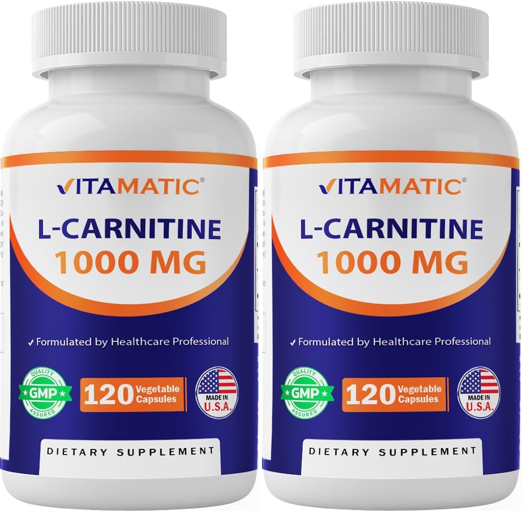 Vitamatic L-Carnitine Fumarate 1000 mg - 120 Sebze Kapsülleri (2 Şişe)