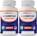 Vitamatic L-καρνιτίνης Φουμαρικό 1000 mg - 120 κάψουλες λαχανικών (2 φιάλες)