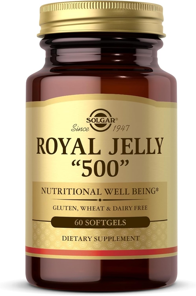 Solgar Royal Jelly "500" - 60 Softgels - Gluten Free, Dairy Free - 60 hizmet