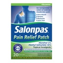 Salonpas Pain Relief Patch, 20 Count (Pack of 1), Έως 12 Ώρες Προσωρινή Ανακούφιση του Ήπιου σε Μέτριο Πόνος, Πόνος, Πονηρός Μυς, Διαστρεβλώσεις, Μώλωπες