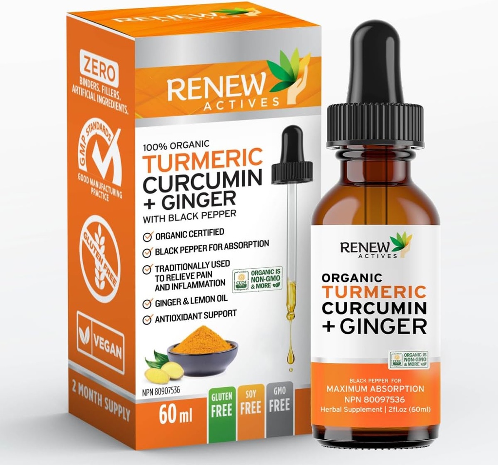 Ανανέωσε το υγρό εκχύλισμα Turmeric Actives με τζίντζερ & λεμονέλαιο