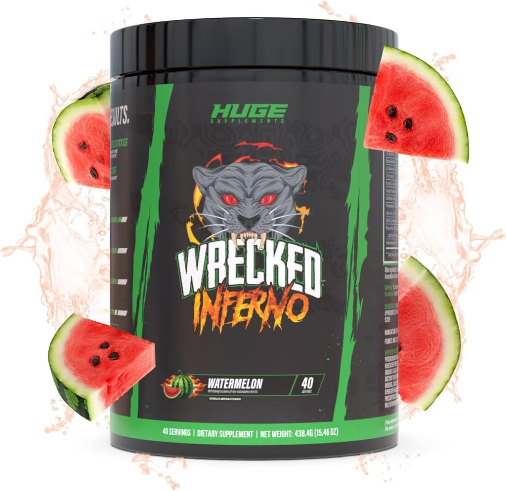 Wrecked Inferno - Termgenic Pre Workout For Men & Women, Art, Boost Thermogenesis & Metabolism, Advanced Egzersiz Performansı - Contains L-Citrulline, L-Carnitine, Beta-Alanine & More