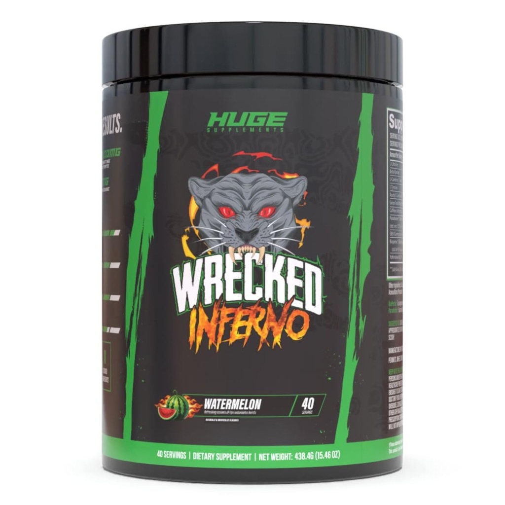 Wrecked Inferno - Termgenic Pre Workout For Men & Women, Art, Boost Thermogenesis & Metabolism, Advanced Egzersiz Performansı - Contains L-Citrulline, L-Carnitine, Beta-Alanine & More