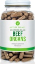Antler Farms - 100% Pure New Zealand Beef Organları - Kalp, Liver, Kidney, 180 Capsules, 400 mg - Grass Fed, Cold Processed Supplement, Pure and Clean rBGH Free, No Fillers veya Katkılar
