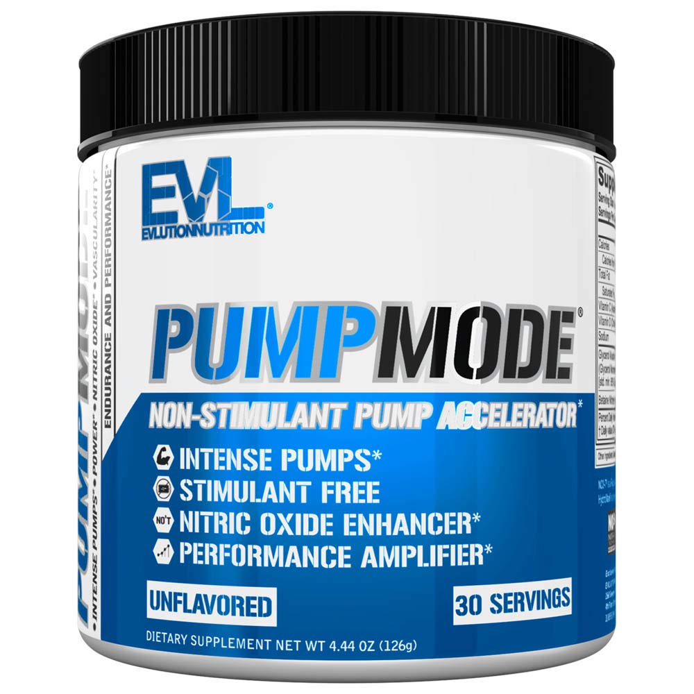 EVL PumpMode Nitrik Oksit Supplement - Nitrik Branson Pompa Glycerol ve Betaine for Muscle Recovery Büyüme ve Endurance - Stim Free Pre Workout Drink (Unflavored)