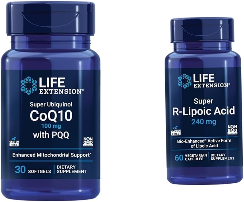 Life Extension Super Ubiquinol CoQ10 με PQQ, CoQ10, PQQ, Shilajit, Heart Health & Super R-Lipoic Acid – Συμπλήρωμα μακροζωίας για την άμυνα οξειδωτικού στρες