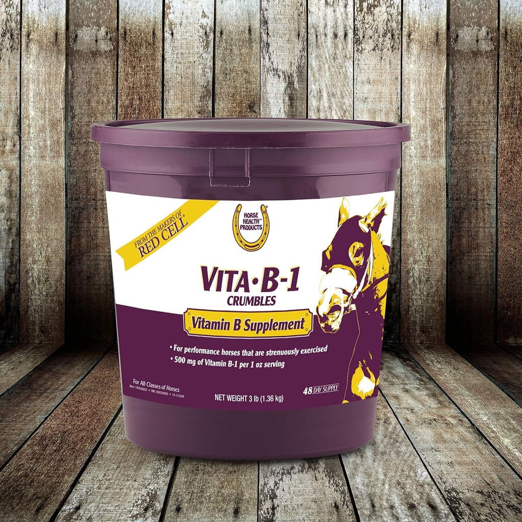 Farnam Horse Health Vita B-1 Crumbles Supplement for Horses, Υποστηρίζει βέλτιστη μυϊκή δραστηριότητα και μεταβολισμό για την απόδοση, 3 λίβρες, 48 ημέρες προσφοράς
