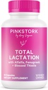 Blood Milk Supply için Pink Stork Total Lactation Supplement, Organik Fenugreek ve Alfalfa Emzirme, Süt Akışı ve Prodüksiyon, Postpartum Essentials - 60 Capsules