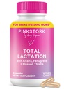 Blood Milk Supply için Pink Stork Total Lactation Supplement, Organik Fenugreek ve Alfalfa Emzirme, Süt Akışı ve Prodüksiyon, Postpartum Essentials - 60 Capsules