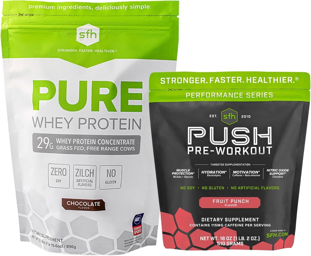 SFH Motivate & Hold Workout Sche Pure Whey Chocolate proteini ve Push Pre-Workout Toz