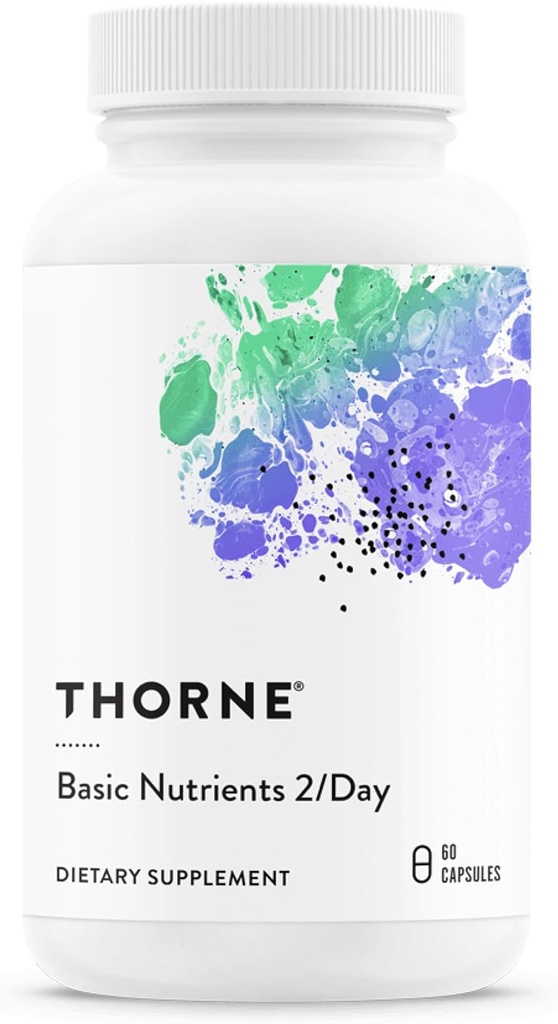 THORNE - Temel Nutrients 2/Day - Optimal Bioavailability ile Kapsamlı Günlük Multivitamin - Vitamin & Mineral Formula - Gluten, Süt & Soy-Free - 60 Capsules - 30 Hizmet
