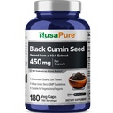 NusaPure Full Spectrum Black Cumin Seed 10:1 Extract, 450 mg Ισοδύναμο με 4.500mg 180 Veggie Powder Caps Non-GMO, Vegan Non-Oily