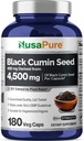 NusaPure Full Spectrum Black Cumin Seed 10:1 Extract, 450 mg Ισοδύναμο με 4.500mg 180 Veggie Powder Caps Non-GMO, Vegan Non-Oily