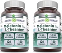 Amazing Formulas Melatonin 10 Mg Plus L-Theanine 5.5 Mg Supplement | 120 Tablet | Non-GMO | Gluten Free | Made in USA | Pack of 2