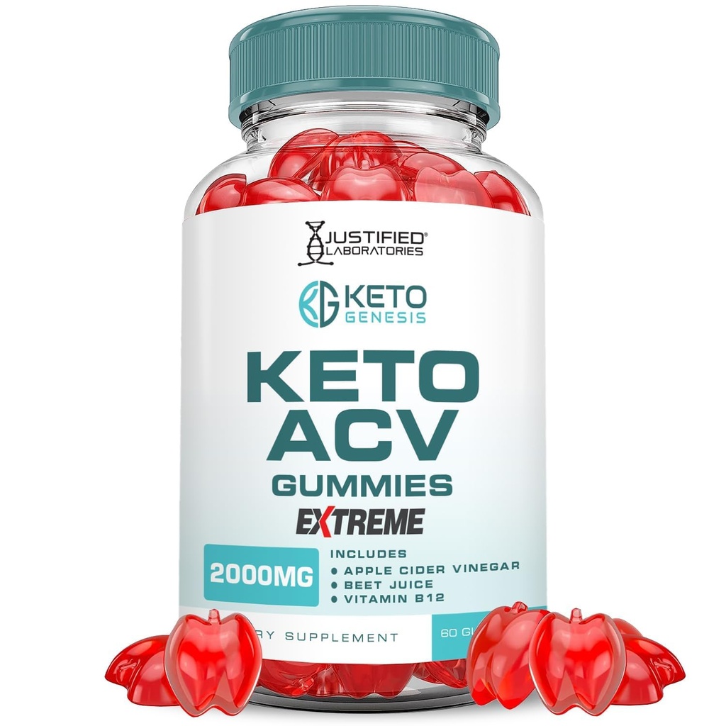 Sadece Laboratuvarlar Genesis Keto ACV Gummies Extreme 2000MG Keto Genesis Chem Gummies Advanced Formula Apple Cider Vinegar ile Pomegranate Beet Juice B12 Vegan Non GMO 60 Gummys