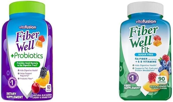 Vitafüzyon Fiber Well + Probiyotiks 60 Kont ve Fiber Well Fit 90 Kont Gummy Vitamin Sches