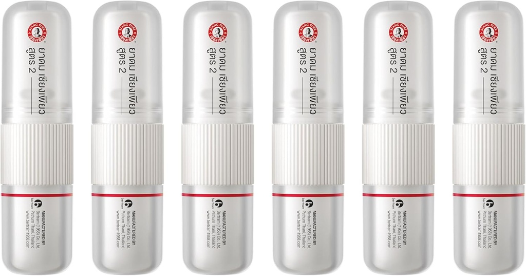 Siang Aromaterapi Nasal Inhaler - Soğutma Menthol, Peppermint ve Eucalyptus Petrol - Alerjiler, Congestion & Sinus Relief (6 Pack)