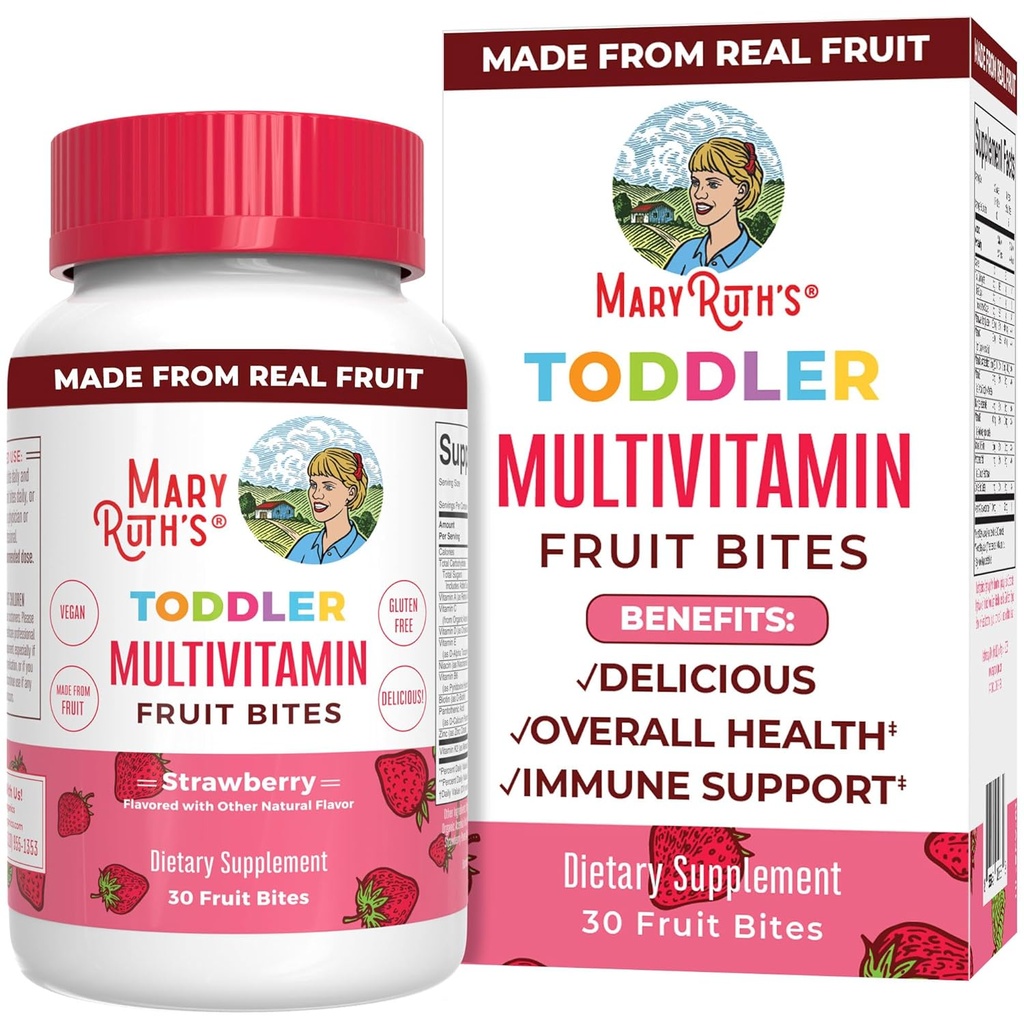 Çocuklar, MaryRuth'ın | Toddler Multivitamin Ages 1 & Up | Immune Support Supplement | Çocuklar Vitaminleri | D | Vitamin C | Vegan | 30 Hizmet