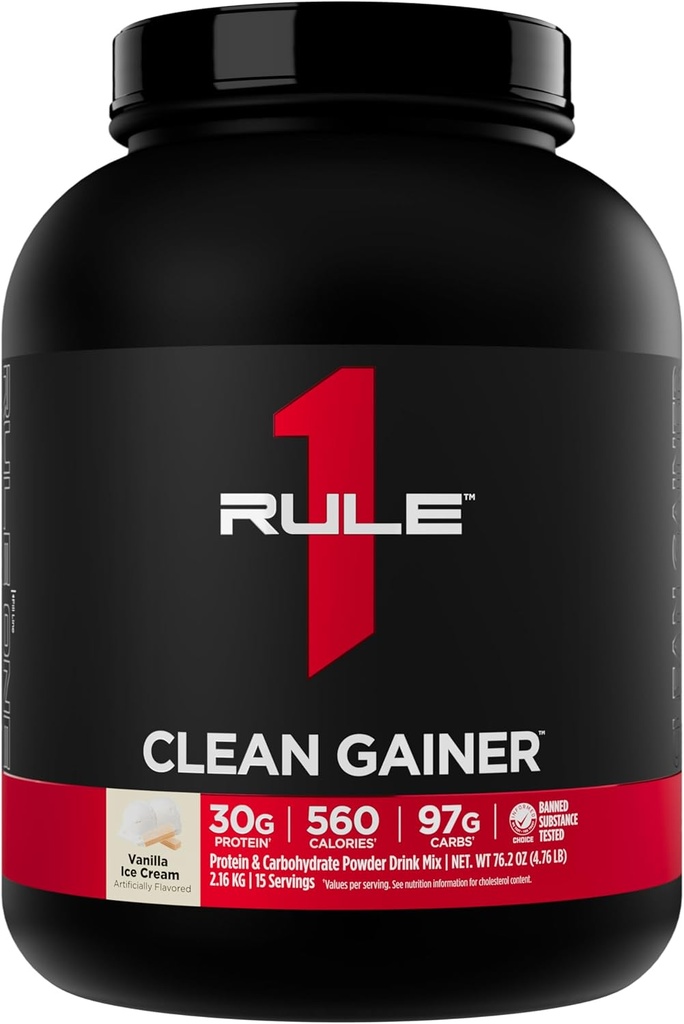 Kural 1 Clean Winer - High-Protein Lean Formula 560 Calories, 30g of Full-Spectrum protein, Over 90g Carbs, Under 6g of Fat (15 Servisler, Vanilla Buz Crème)