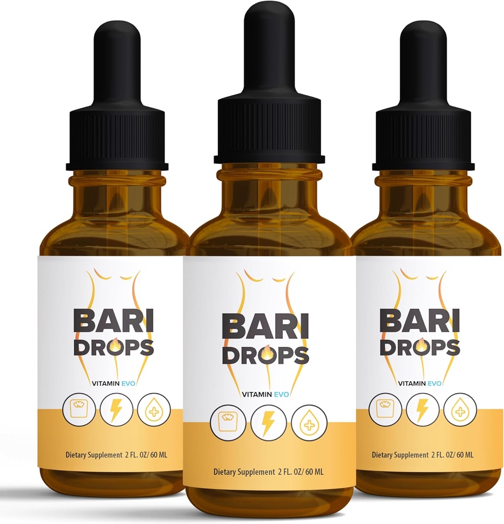 (3 Pack) Bari Drops, GLP-1, Bari Liquid Drops Supplement, BariDrops Liquids Extract Formula, Bari Liquid Drops Review, Premium Lion All Natural Formula, Green Şişe 3 Şişe 3 Ay Supply (6 Oz)